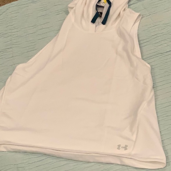 NWT Ladies UNDER ARMOUR White Hooded Tank small - Picture 4 of 5